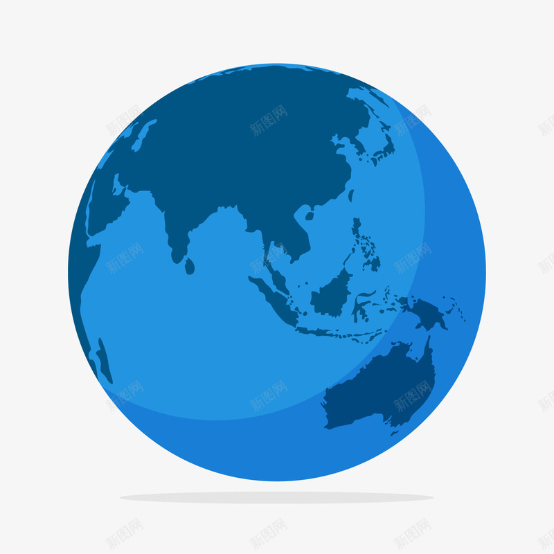 蓝色圆形地球png免抠素材_新图网 https://ixintu.com 卡通地球 圆形地球 背景装饰 蓝色地球
