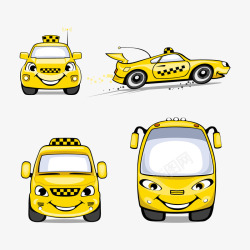 黄色出租车矢量图素材