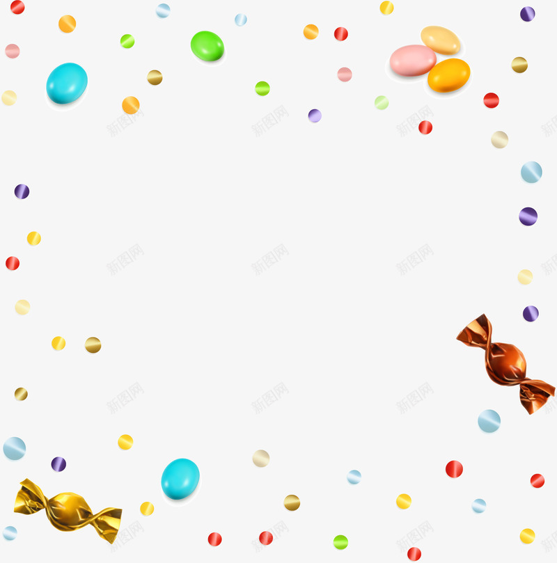 多彩美味糖果背景png免抠素材_新图网 https://ixintu.com 免抠PNG 多彩 甜食 糖果 美味 背景 边框纹理