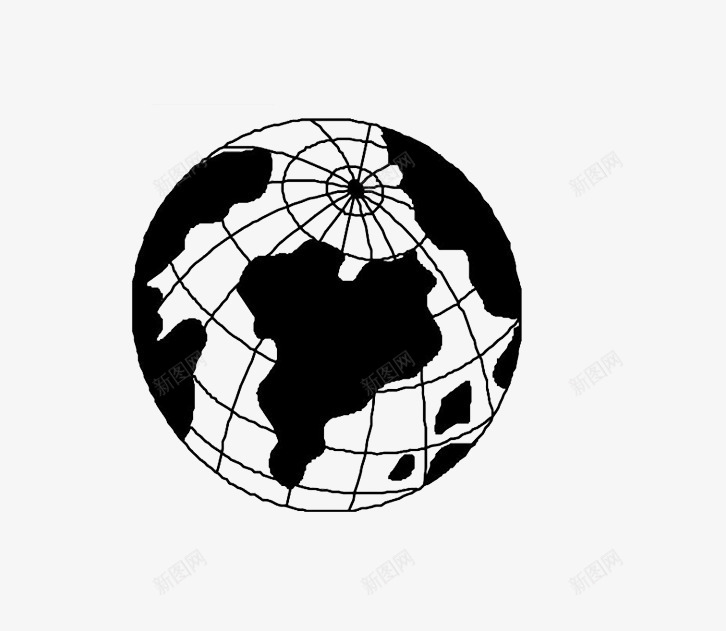 旋转的地球png免抠素材_新图网 https://ixintu.com 图片 地球仪简画 简单的矢量图片 经纬线