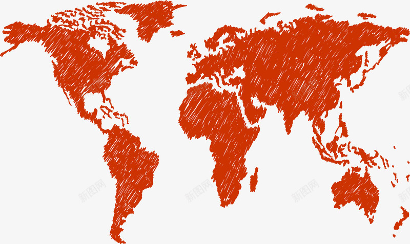 精细世界地图地球矢量图ai免抠素材_新图网 https://ixintu.com 世界地图 地球 扁平风 精细 红色PNG 矢量图