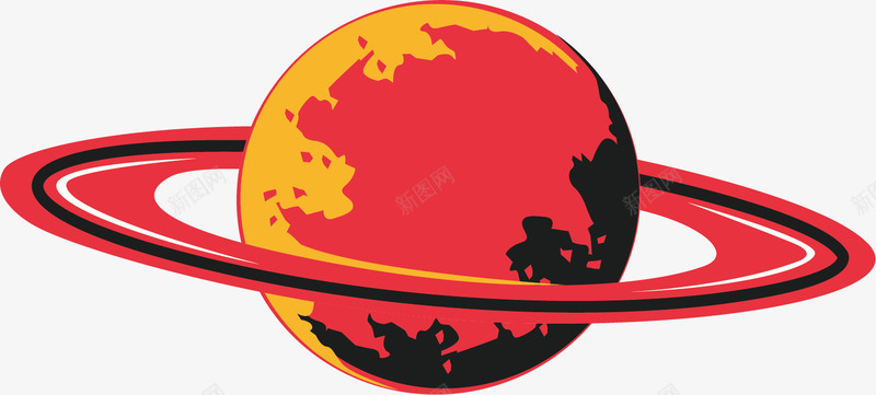 手绘创意地球矢量图ai免抠素材_新图网 https://ixintu.com 圆形 地图 地球仪 地理 知识 科学 红色 矢量图