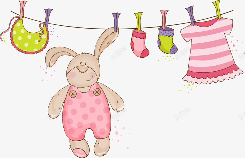 粉色母婴用品png免抠素材_新图网 https://ixintu.com 卡通衣服 围兜 婴儿 宝宝 粉色母婴用品 袜子