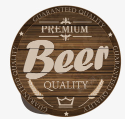beer啤酒木质标签矢量图素材