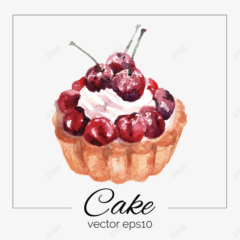 樱桃蛋糕插画png免抠素材_新图网 https://ixintu.com 手绘 樱桃 水果 甜品 美味 蛋糕 餐饮食品
