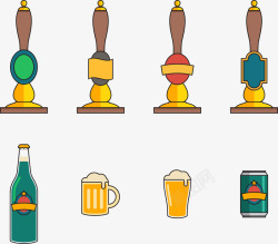 外国啤酒啤酒罐啤酒啤酒工具矢量图高清图片