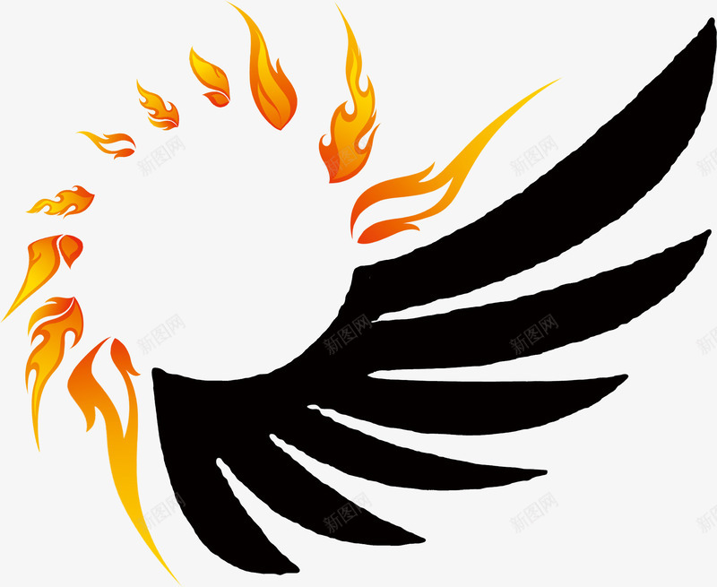 创意火焰天使翅膀元素图标psd_新图网 https://ixintu.com LOGO LOGO设计 创意 天使 火焰