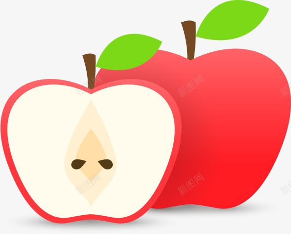 卡通苹果png免抠素材_新图网 https://ixintu.com 水果 瓜果 苹果 食品