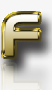 黄金质感字母F素材