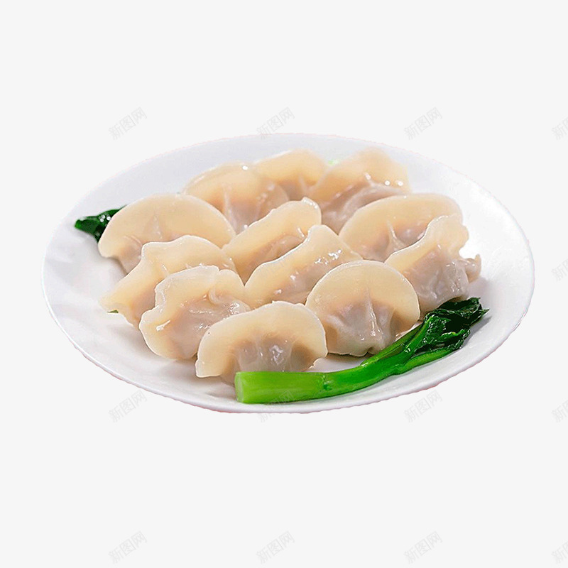 白色美味水饺食物元素png免抠素材_新图网 https://ixintu.com 平面 水饺 白色 盘子 绿色蔬菜 美味 面食
