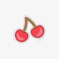 红色樱桃水果标贴素材