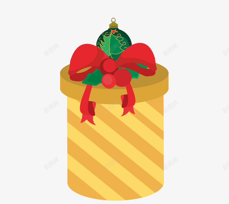 圣诞礼物卡通元素png免抠素材_新图网 https://ixintu.com 圣诞节元素 盒子 礼品 黄色