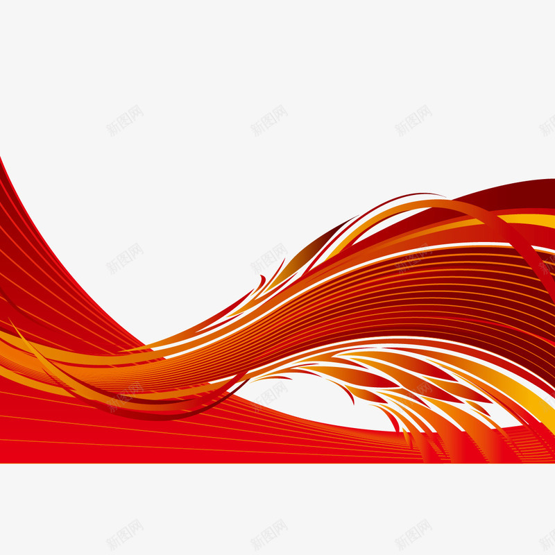 红色曲线波浪线png免抠素材_新图网 https://ixintu.com 曲线 波浪线 红色曲线