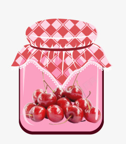 樱桃罐头浆果玻璃瓶高清图片