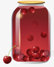 樱桃罐头瓶子里的水果蔬菜矢量图高清图片