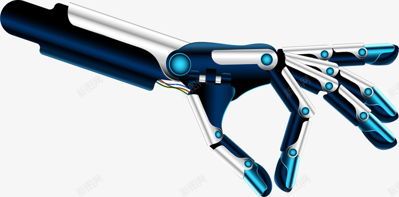 蓝色简约机械手装饰图案png免抠素材_新图网 https://ixintu.com 机械手 简约 蓝色 装饰图案