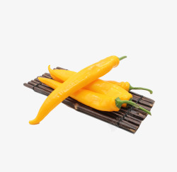 黄色甜椒实物长条黄椒高清图片