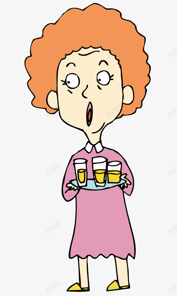 托着啤酒的妇女png免抠素材_新图网 https://ixintu.com 卡通 啤酒 妇女 插画 矢量人物