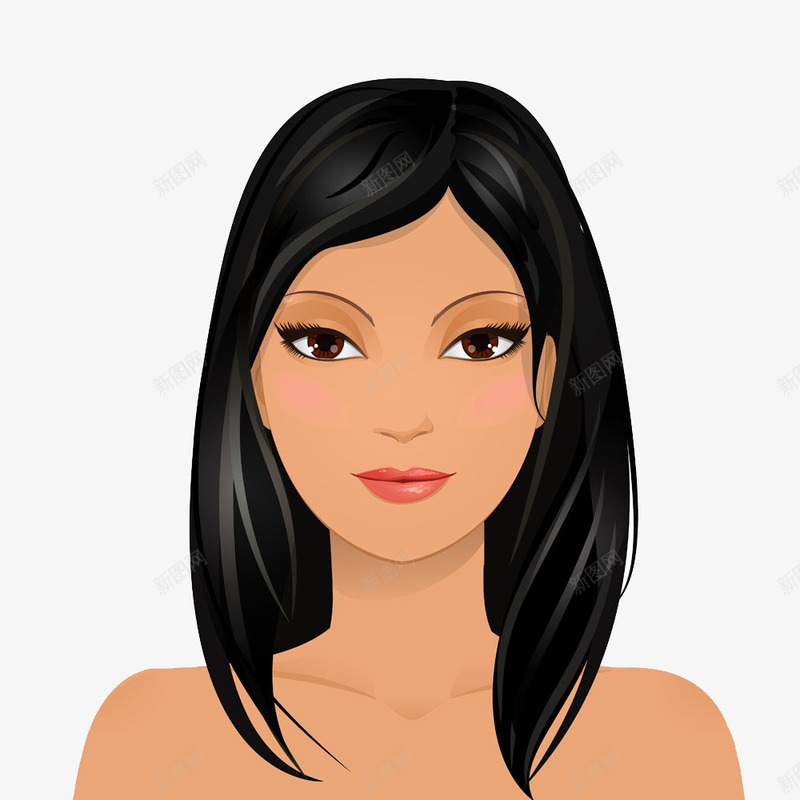 黑发传统女人png免抠素材_新图网 https://ixintu.com 黑发女人动漫动画动漫人物手绘女性女人