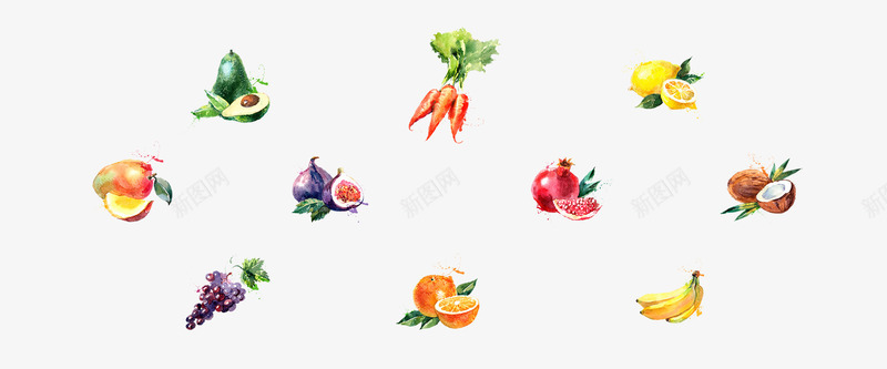 蔬菜水果背景png免抠素材_新图网 https://ixintu.com 手绘 水果 背景底纹 蔬菜
