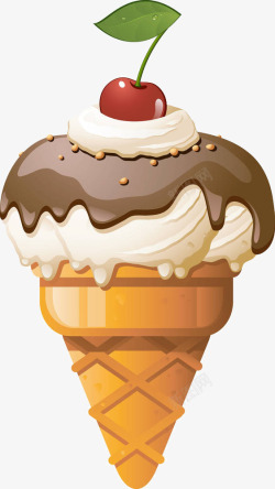 夏季乳制品樱桃口味冰淇淋高清图片