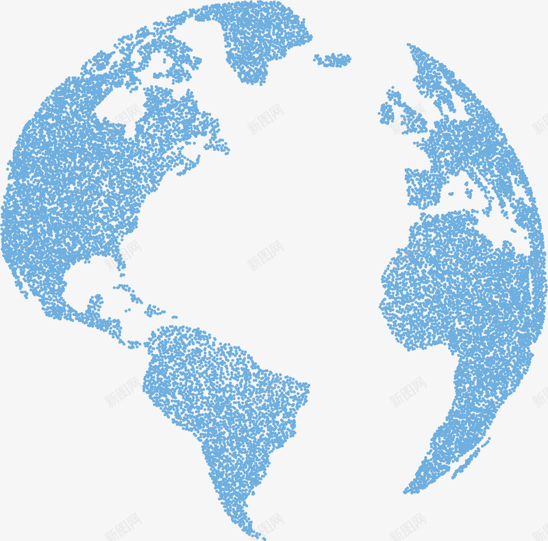 蓝色波点世界地图矢量图ai免抠素材_新图网 https://ixintu.com 世界地图 世界地球 地图 矢量png 蓝色地球 蓝色波点 矢量图