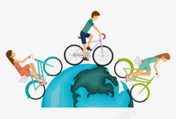 矢量自信车自信车地球高清图片