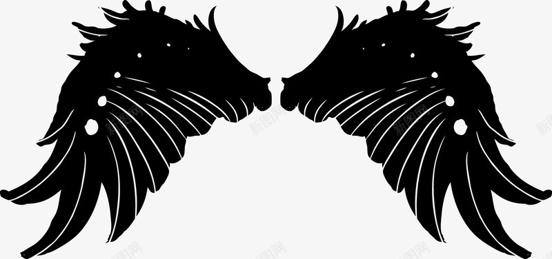 纹身黑色黑天使翅膀矢量图ai免抠素材_新图网 https://ixintu.com 纹身 翅膀 黑天使 黑色 矢量图