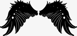 纹身黑色黑天使翅膀矢量图素材