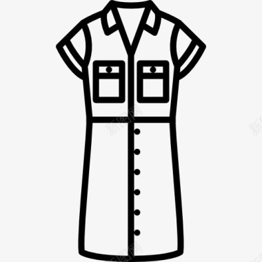 Lyocell纤维衬衫连衣裙图标图标