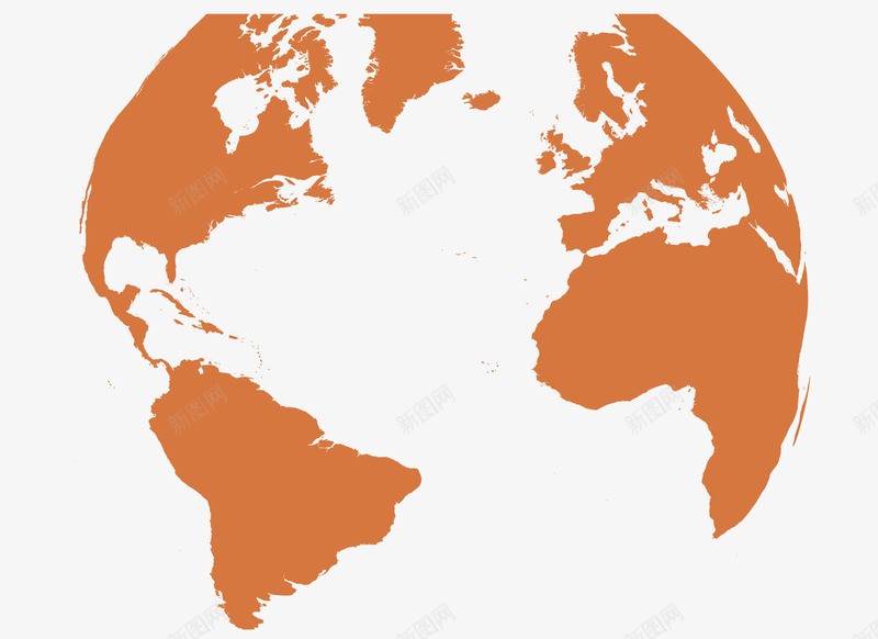 橙色地球地图png免抠素材_新图网 https://ixintu.com 地球地图 地理 橙色