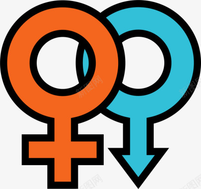 女性男性符号矢量图图标图标