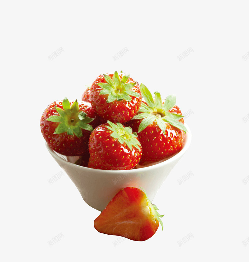 碗里的草莓png免抠素材_新图网 https://ixintu.com 果实 水果 草莓 蔬菜 食物