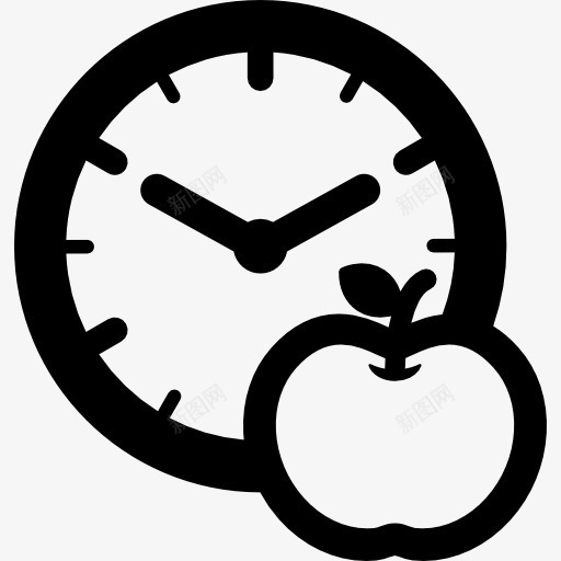 点心时间图标png_新图网 https://ixintu.com 时钟 时间 水果 苹果 零食 食品