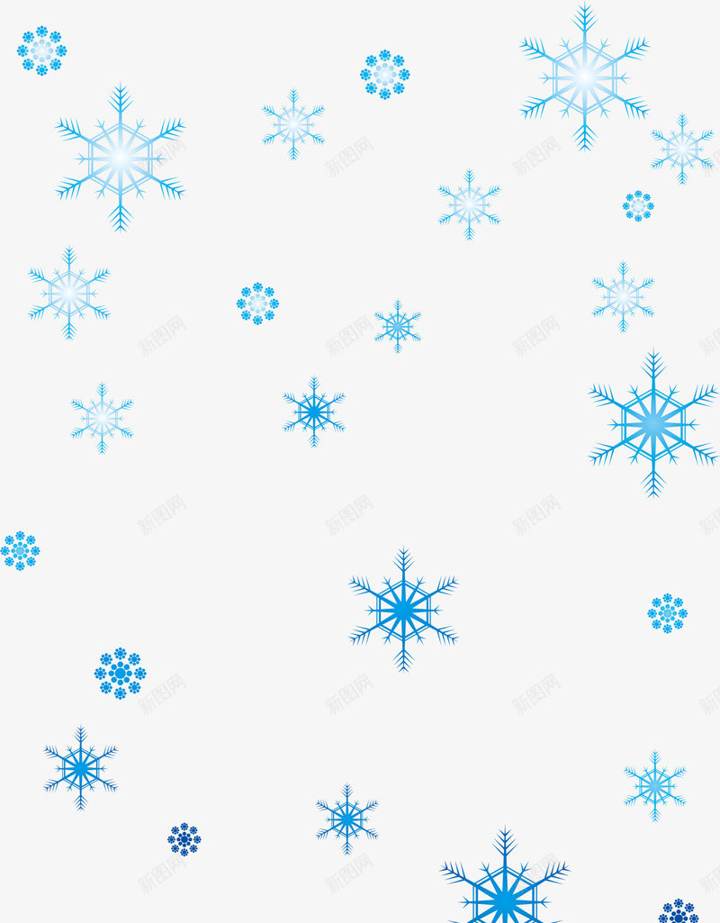 蓝色漂浮雪花png免抠素材_新图网 https://ixintu.com winter 冬天 冬季 寒冬 蓝色雪花 雪花片 飘雪
