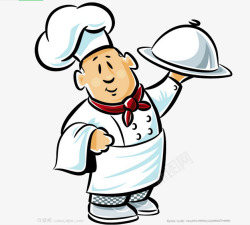 端盘子的厨师勤劳的厨师高清图片