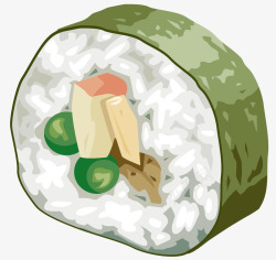 火腿寿司一个蔬菜寿司高清图片