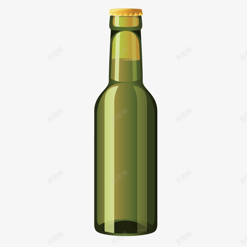 棕绿色啤酒瓶png免抠素材_新图网 https://ixintu.com 啤酒瓶 棕绿色酒瓶 矢量酒瓶 饮料瓶