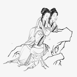 两名女性古代女子高清图片