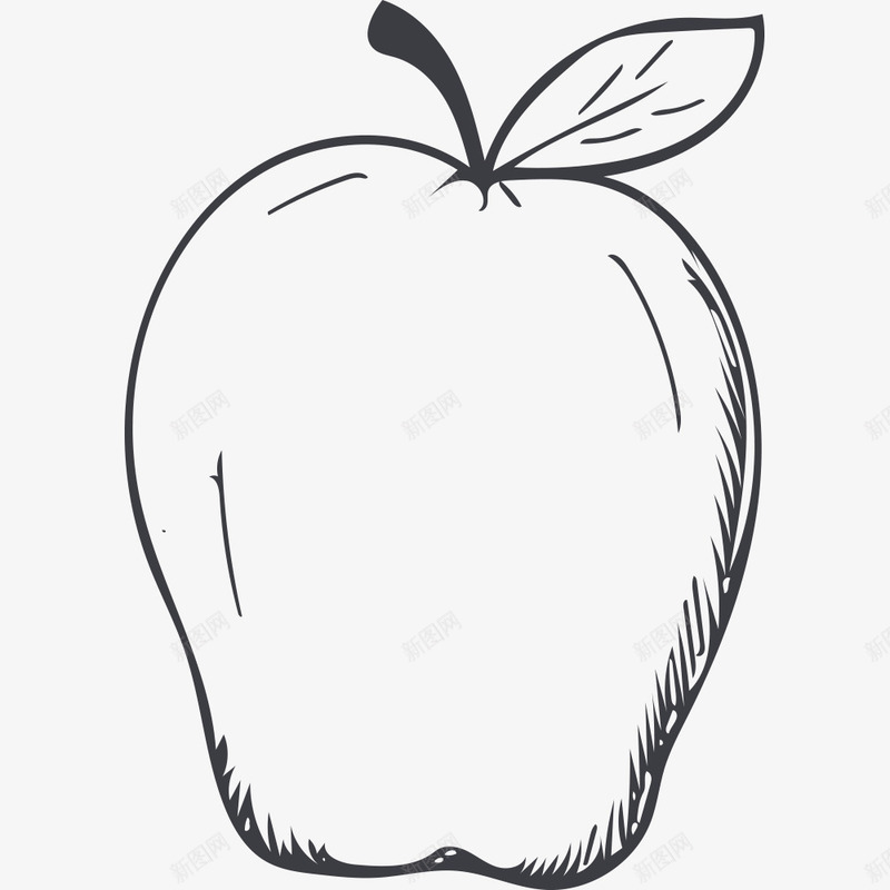 手绘苹果png免抠素材_新图网 https://ixintu.com 手绘画 水果 矢量装饰 苹果 装饰