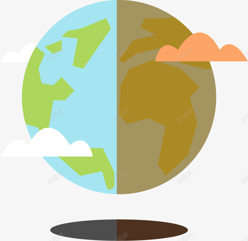 半球地域矢量图ai免抠素材_新图网 https://ixintu.com 半球 卡通地球 地球 地球简笔 地球简笔画 手绘地球 矢量图
