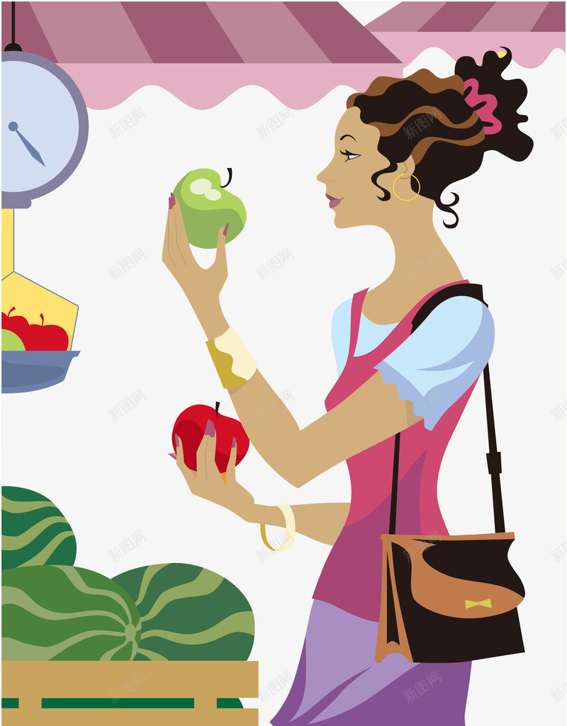 在卖水果的女人卡通png免抠素材_新图网 https://ixintu.com 卡通水果 女人 水果 水果卡通 水果店 水果店老板 水果摊 苹果