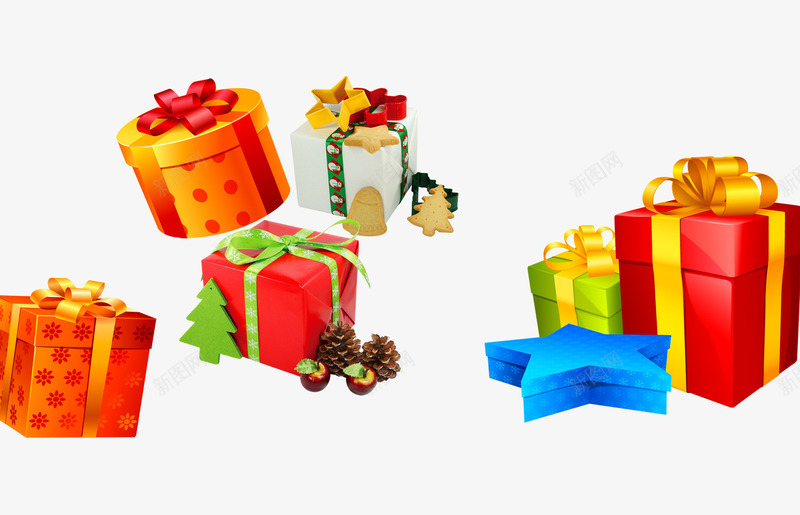圣诞礼品盒png免抠素材_新图网 https://ixintu.com 圣诞 松树 礼品盒 礼物
