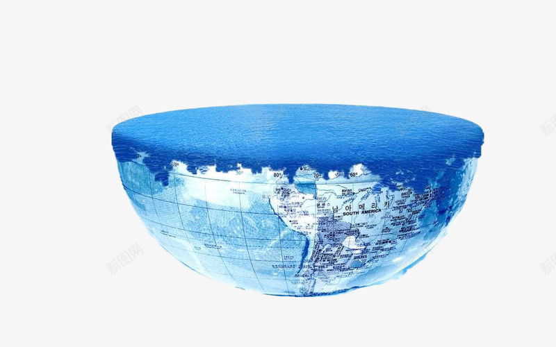 蓝色半球png免抠素材_新图网 https://ixintu.com 半球 地图 地球 海洋 蓝色