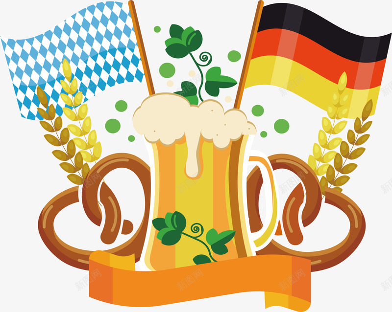德国啤酒节海报png免抠素材_新图网 https://ixintu.com 全麦面包 啤酒节 小麦啤酒 德国 德国啤酒节 矢量png