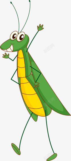 绿色蚂蚱卡通绿色蝗虫高清图片