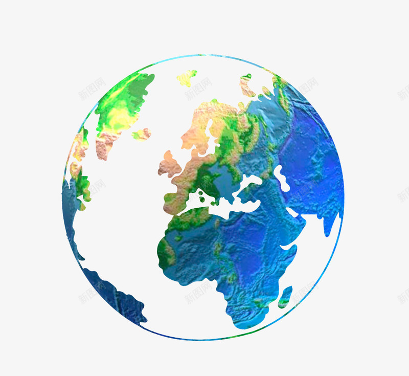 地球png免抠素材_新图网 https://ixintu.com 地球 大陆板块 手绘 海洋 蓝色手绘地球