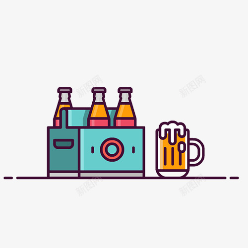 一打啤酒和一杯啤酒psd免抠素材_新图网 https://ixintu.com 一打啤酒 一杯啤酒 啤酒 盒子