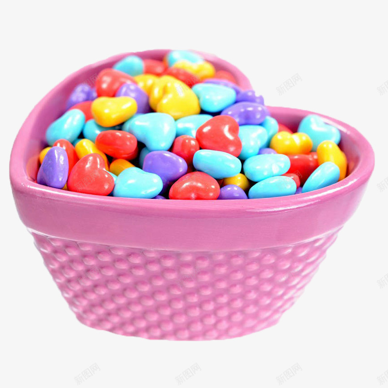 心形盒子上的糖果png免抠素材_新图网 https://ixintu.com 多色 彩色 心形 甜食 盒子 糖果