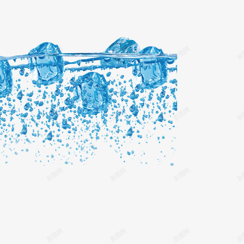 简约蓝色冰块装饰图案png免抠素材_新图网 https://ixintu.com 冷饮 啤酒 流水线条 清凉夏日 清新 线条流水
